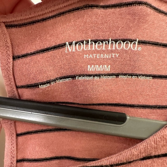 Motherhood Maternity Size M Blush Nude Pink Ruched Soft Jersey Knit Tunic Top - Picture 8 of 10